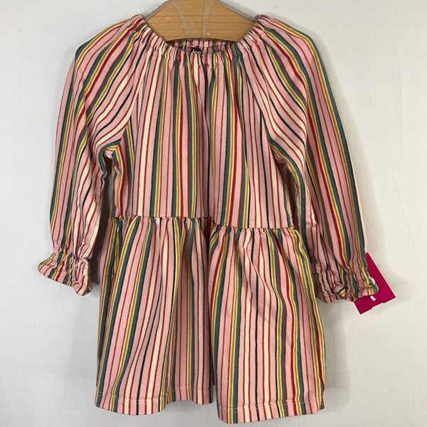 Size 12-18m: Tea Pink/Colorful Striped Long Sleeve Dress