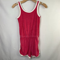 Size 8: Gap Pink/White Trim Terry Shorty Romper