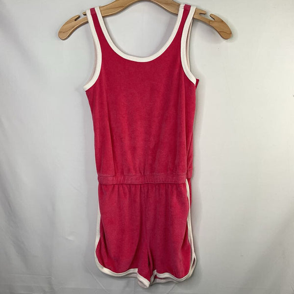 Size 8: Gap Pink/White Trim Terry Shorty Romper