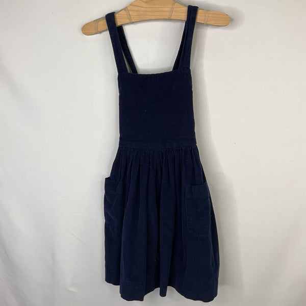 Size 4-5: Petit Vilains Navy Corduroy Pinafore Dress