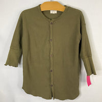Size 3: The Simple Folk Green Waffle Knit Button-Up Cardigan