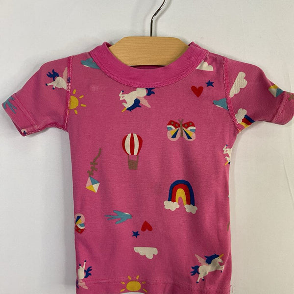 Size 2 (85) Hanna Andersson Pink/Colorful In Flight Organic Cotton 1pc Shorty PJs REDUCED