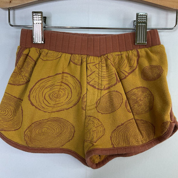 Size 2: Kate Quinn Brown/Yellow Tree Stumps Terry Shorts