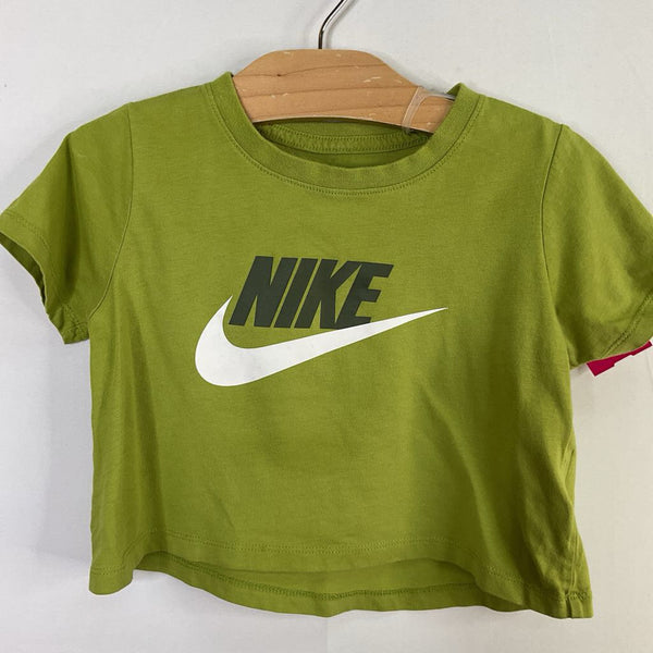 Size 6-7: Nike Green Logo Cropped T-Shirt