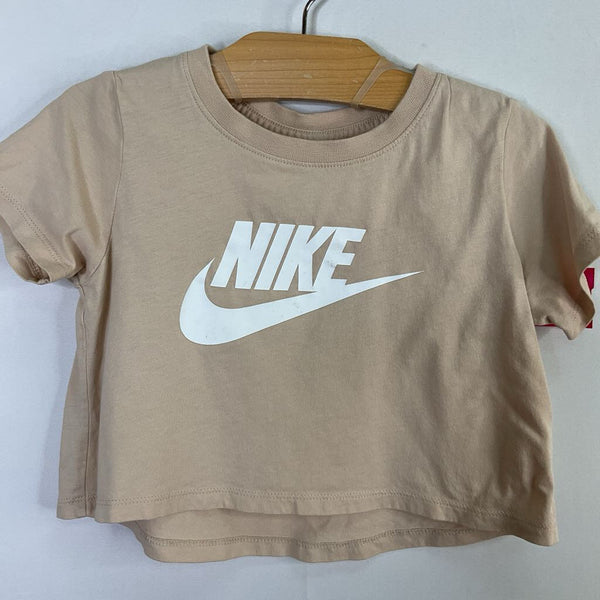 Size 6-7: Nike Tan Logo Cropped T-Shirt