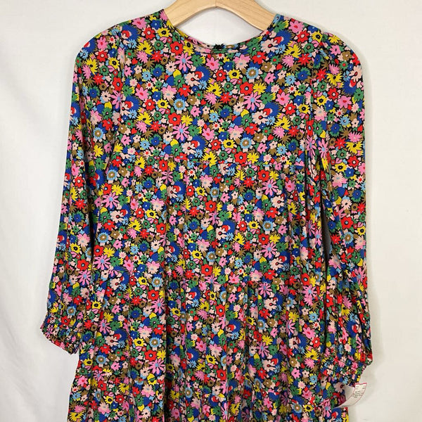 Size 9-10: Boden Black/Colorful Floral Long Sleeve Pocket Dress