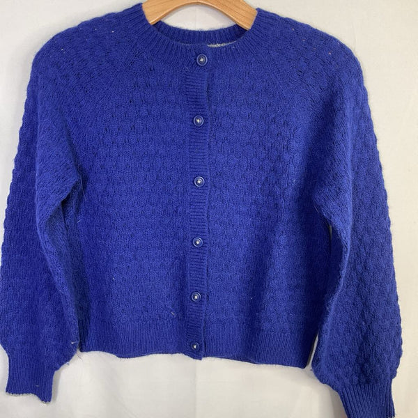 Size 9-10: Boden Blue Wool Blend Button-Up Cardigan