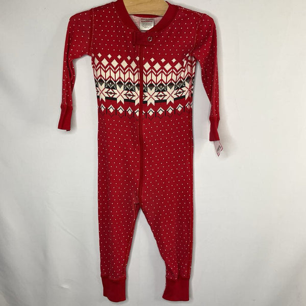 Size 18-24m (80): Hanna Andersson Red Holiday Sweater Print 1pc PJs