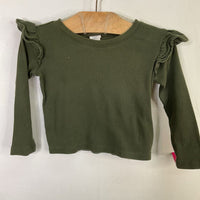 Size 18-24m: Gap Green Ruffle Trim Long Sleeve Shirt