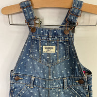 Size 18m: OshKosh B'Gosh Blue/White Heart Denim Overalls