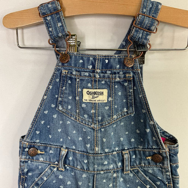 Size 18m: OshKosh B'Gosh Blue/White Heart Denim Overalls