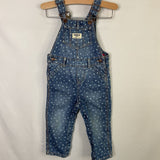 Size 18m: OshKosh B'Gosh Blue/White Heart Denim Overalls