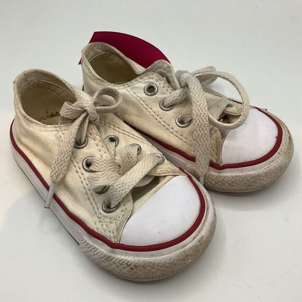 Size 5: Converse White Lace Up Sneakers
