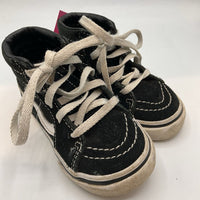 Size 5: Vans Black Lace Up High Top Sneakers