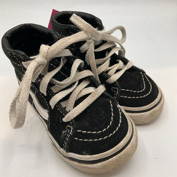 Size 5: Vans Black Lace Up High Top Sneakers