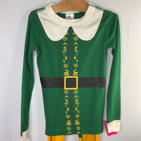 Size 6-7 (120): Hanna Andersson Green Buddy the Elf Organic Cotton 2pc Holiday PJs