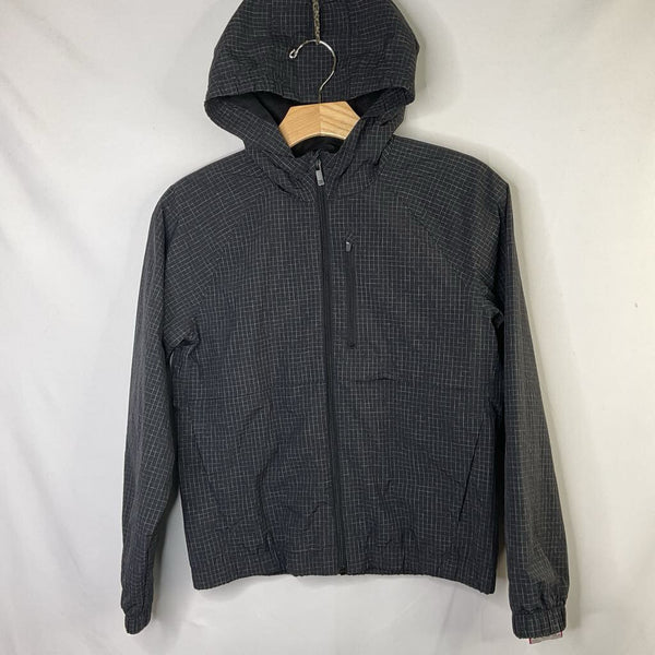 Size 10-12: All in Motion Black Grid Mesh Lined Rain Coat