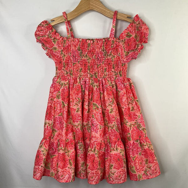Size 7: Haute Hippie Pink/Green Floral Cap Sleeve Dress