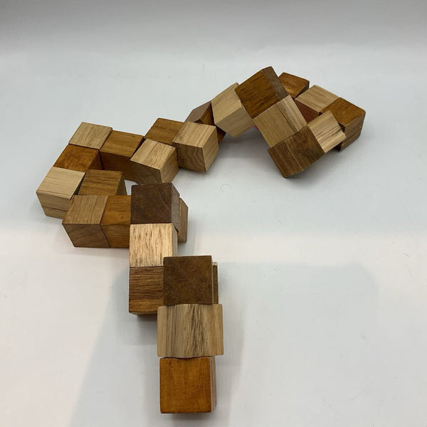 Wooden Snake Cube Puzzle