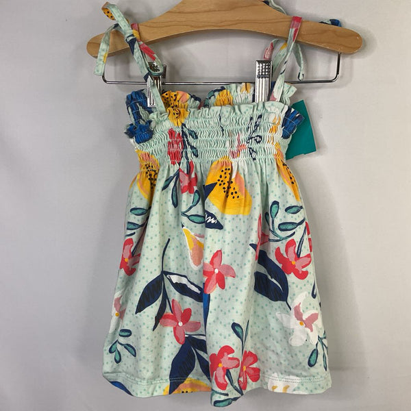 Size 5: Tea Blue/Colorful Floral 2pc Tank/Shorts Set