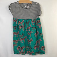 Size 5: Tea Black/White/Green Stripes/Zebra Dress