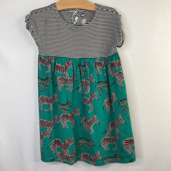Size 5: Tea Black/White/Green Stripes/Zebra Dress