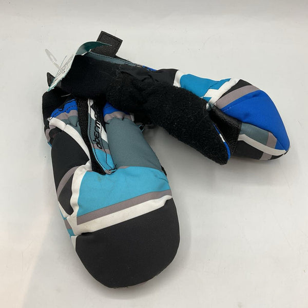 Size S: Obermeyer Blue/Black Fleece Lined Mittens