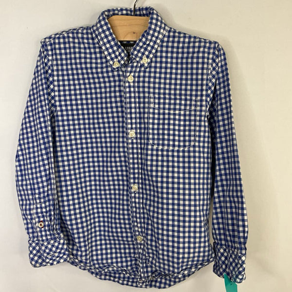 Size 5-6: H&M Blue/White Gingham Button-Up Shirt