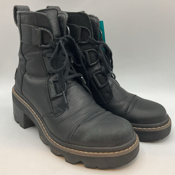 Size 6Y: Sorel Black 2.5" Heel Lace-Up Boots