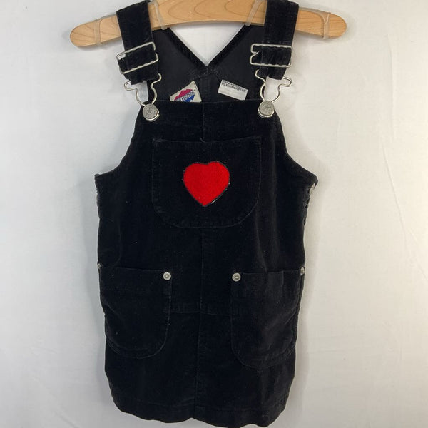 Size 2: New Legends Black/Red Heart Velour Overall Dress