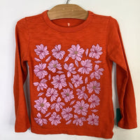 Size 2-3: Crewcuts Orange/Purple Floral Long Sleeve Shirt