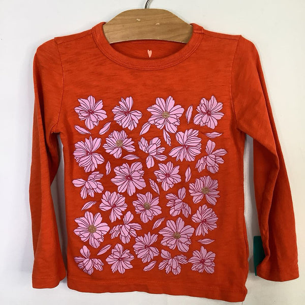 Size 2-3: Crewcuts Orange/Purple Floral Long Sleeve Shirt