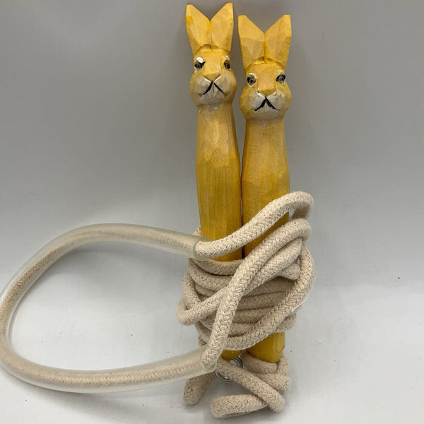 Yellow Handcarved Bunny Jump Rope