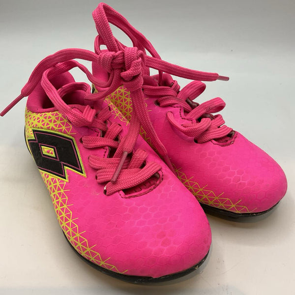 Size 9: Lotto Pink/Yellow Lace-Up Soccer Cleats