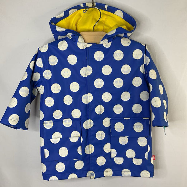 Size 2-3: MagneticMe Blue/Yellow Color Changing Faces Rain Coat