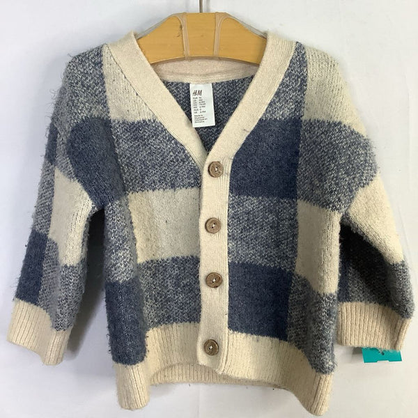 Size 9m: H&M Blue/White Plaid Cardigan