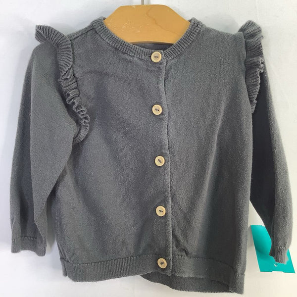 Size 9m: H&M Grey Ruffle Trim Cardigan