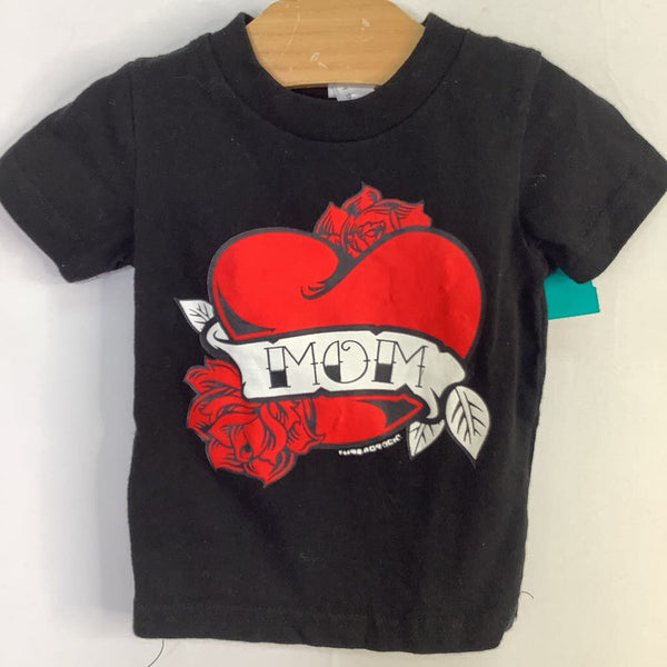 Size 12m: Black/Red Trad Mom Heart T-Shirt