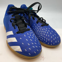 Size 1Y: Adidas Blue/Black Lace-Up Turf Cleats