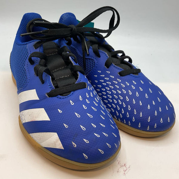 Size 1Y: Adidas Blue/Black Lace-Up Turf Cleats