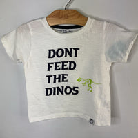 Size 2: Free Planet White/Navy 'Don't Feed the Dinos' T-Shirt