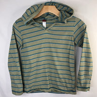 Size 8: Tea Blue/White/Yellow Stripe Light Pullover Hoodie