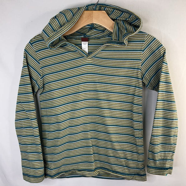 Size 8: Tea Blue/White/Yellow Stripe Light Pullover Hoodie
