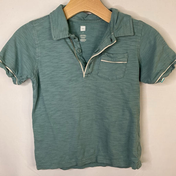 Size 7: Tea Blue/White Trim Polo
