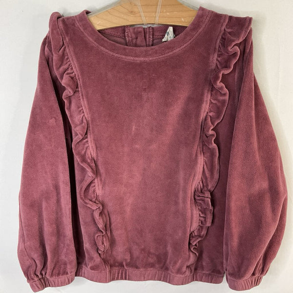 Size 6: Kate Quinn Purple Ruffle Trim Terry Sweatshirt