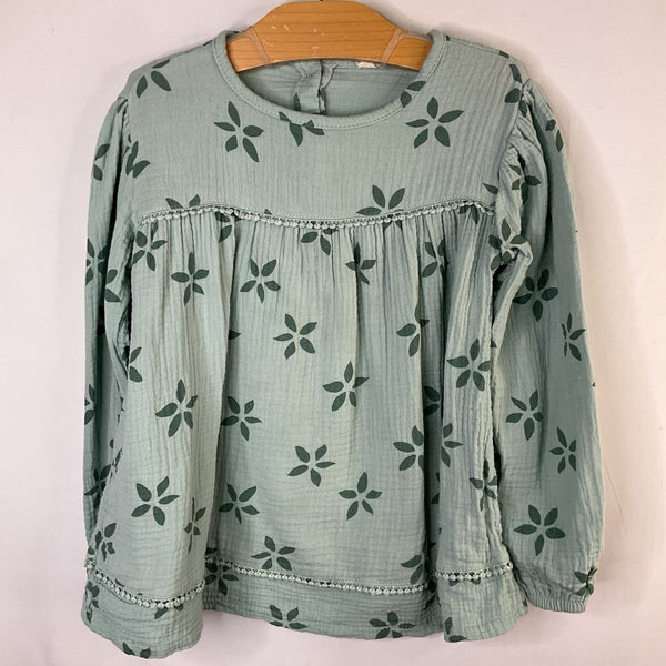 Size 6-7: Jessica Simpson Blue Floral Muslin Blouse