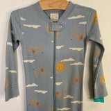 Size 3 (90): Hanna Andersson Blue/Multi Elephant Sunshine Organic Cotton 1pc Zip-Up PJs