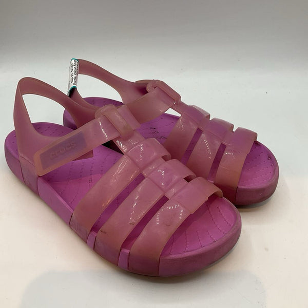 Size 2Y: Crocs Purple Velcro Strap Sandals REDUCED