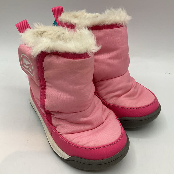 Size 7: Sorel Pink Velcro Snow Boots