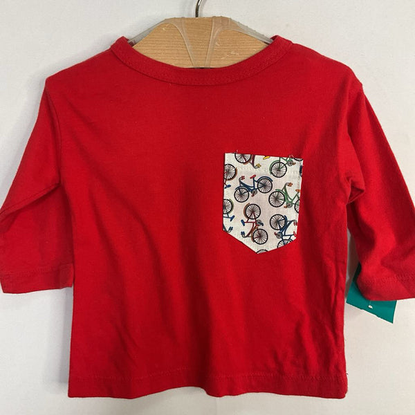 Size 6-9m: Jake & Rivington Red/Multi Bikes Long Sleeve Pocket Shirt